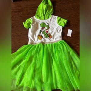 Girls youth super Mario YOSHI dress with tulle SKIRT